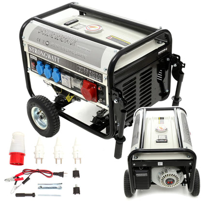 2,5 kW-os OHV benzin generátor, 380V/230V/12V
