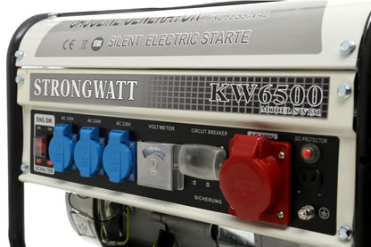 2,5 kW-os OHV benzin generátor, 380V/230V/12V