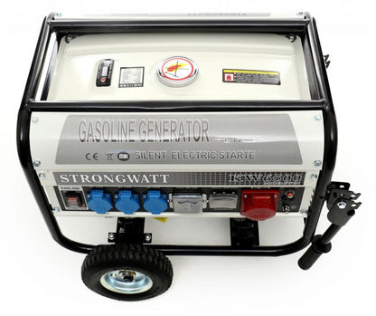 2,5 kW-os OHV benzin generátor, 380V/230V/12V
