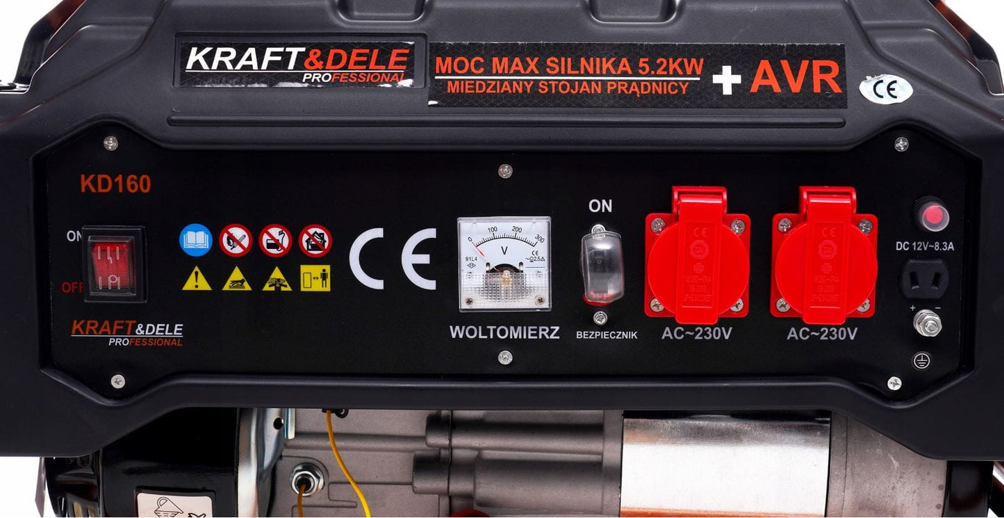 Egyfázisú generátor 3.5Kw 230V 12V benzin 7LE