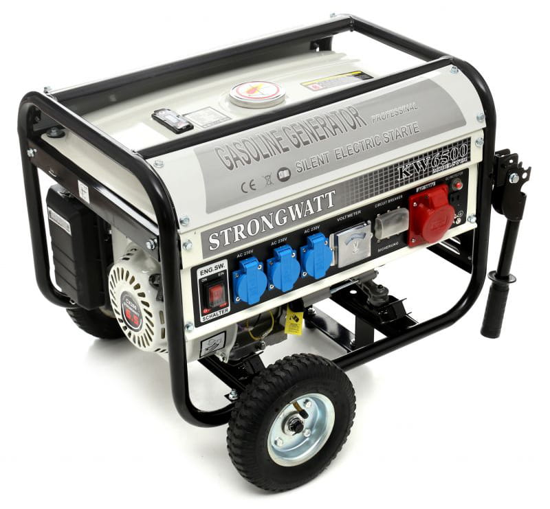 2,5 kW-os OHV benzin generátor, 380V/230V/12V