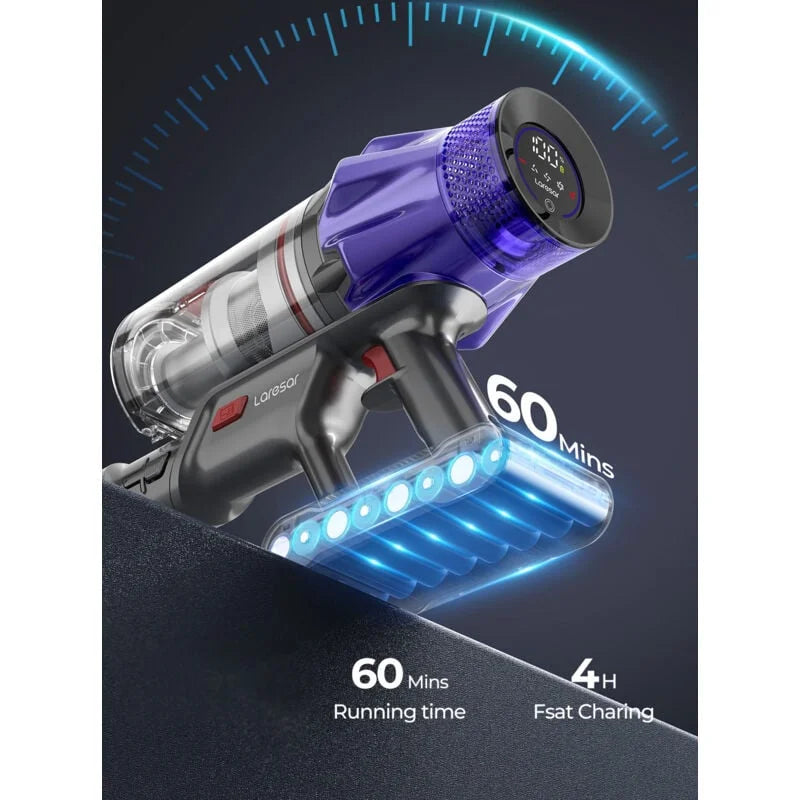 500 W-os vezeték nélküli porszívó, 60 perces autonómia