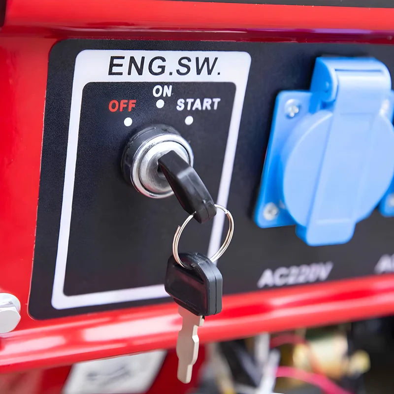 Elektromos kulcsos indítás és 230V aljzat